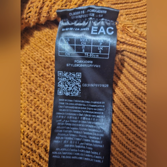 Guess Knit Sweater Women S Burnt Orange Pullover Lace Up - Picture 4 of 6